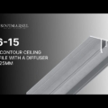 002 06-15 ALU CONTOUR CEILING PROFILE WITH A DIFFUSER D22 25MM 06-15 DEEP CONTOUR PROFILE WITH 25MM DIFFUSER (CEILING MOUNTED)