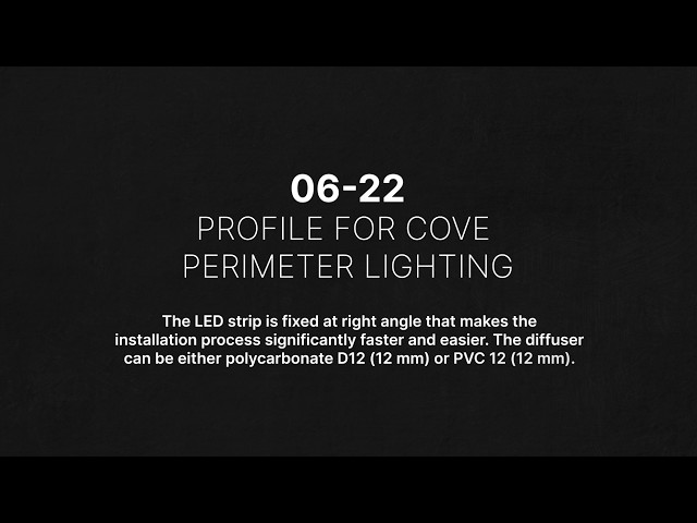 06-22 PROFILE FOR COVE PERIMETER LIGHTING WITH 12 MM DIFFUSER (CEILING MOUNTED)