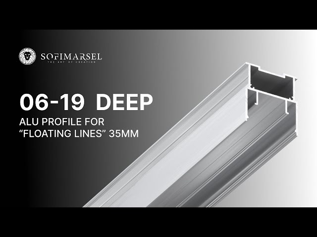 5 06-1906-19 DEEP ALU PROFILE FOR “FLOATING LINES” D33 (35 MM)15 06-1906-19 DEEP ALU PROFILE FOR “FLOATING LINES” D33 (35 MM) 06-19 PROFILE FOR "LINEAR LIGHTING" WITH 33MM DIFFUSER