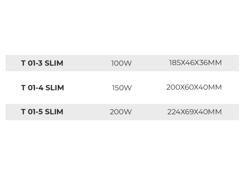 T 01-3/4/5 SLIM POWER SUPPLIES 12V