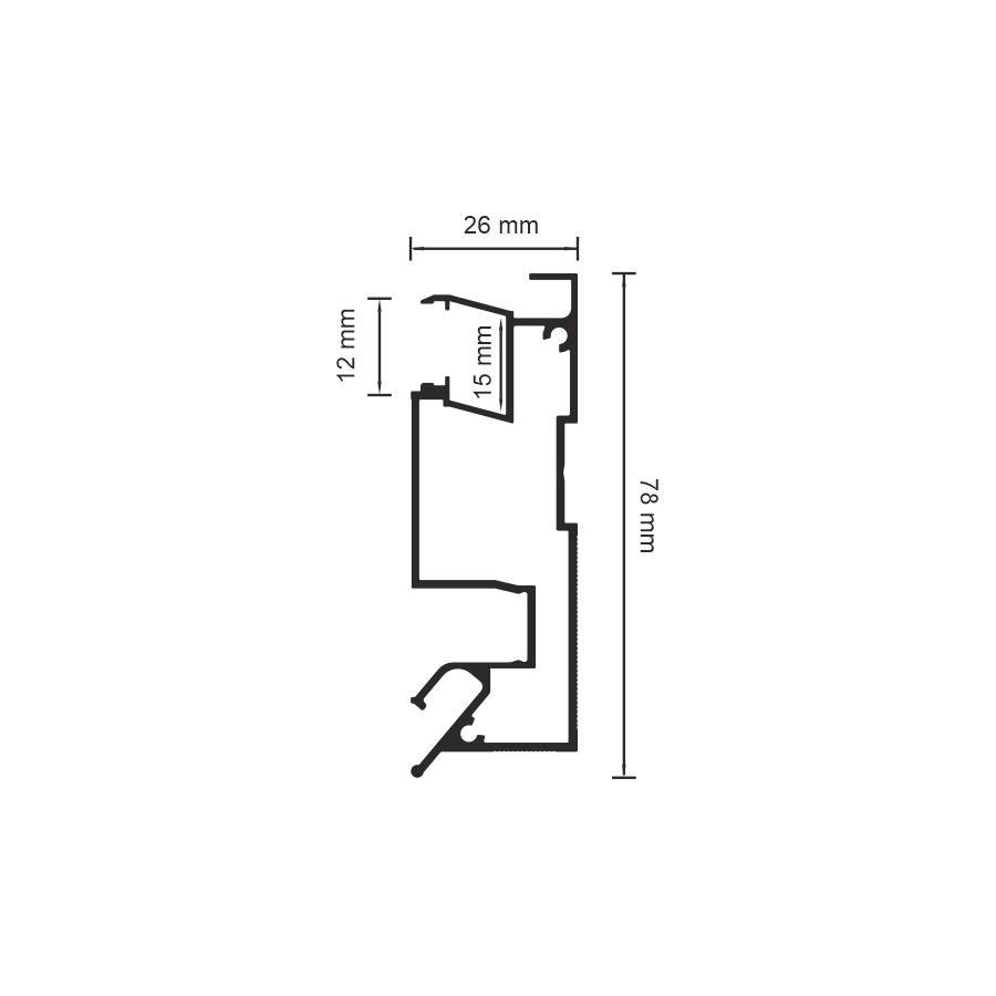 05-8 MULTILEVEL PROFILE "MULTISNAP" WITH 12MM DIFFUSER