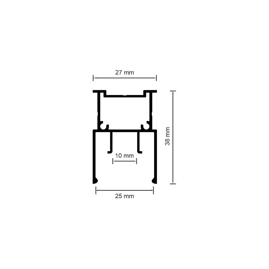 06-13 PROFILE FOR "LINEAR LIGHTING" WITH 25MM DIFFUSER