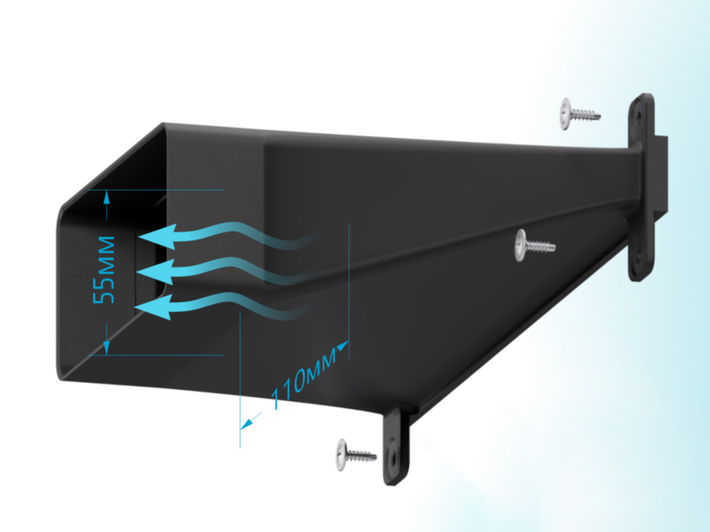 FLANGE OF VENTILATION CHANNEL + 2 FRONT-END CAP FOR 10-2 AIRWALL
